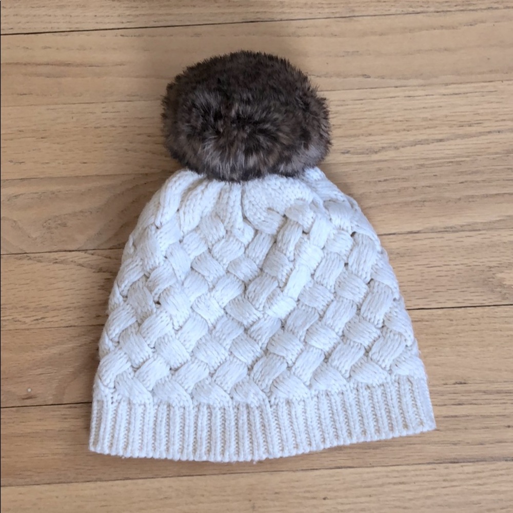 J Crew Cream Pom Pom Winter ❄️ Hat